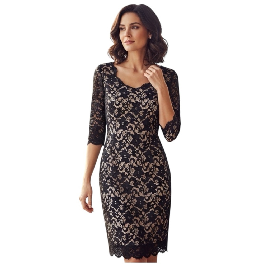 BADGLEY MISCHKA BELLE ALEXANDRA BLACK LACE DRESS SIZE 2